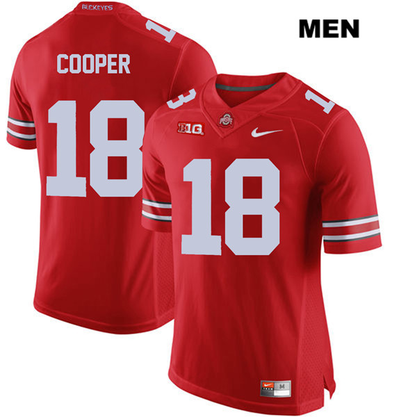 Ohio State Buckeyes Men's Jonathon Cooper #18 Red Authentic Nike College NCAA Stitched Football Jersey CI19Y68ID